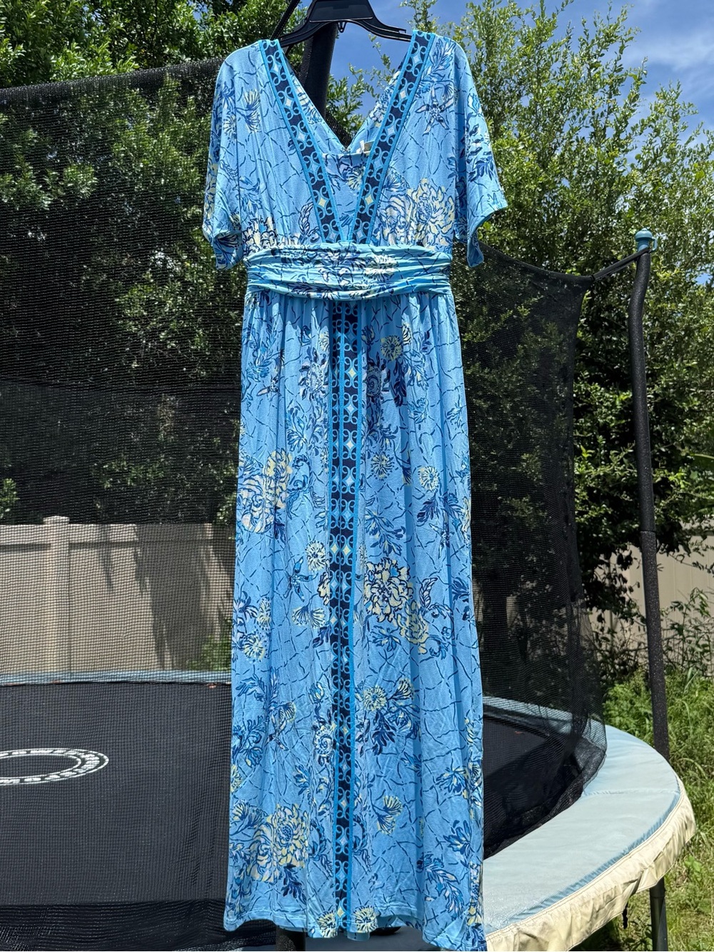 Lilly Pulitzer Lauralai Maxi Dress Bellevue Blue Breakers Beach NEW women’s Sz 8 - Picture 2 of 10